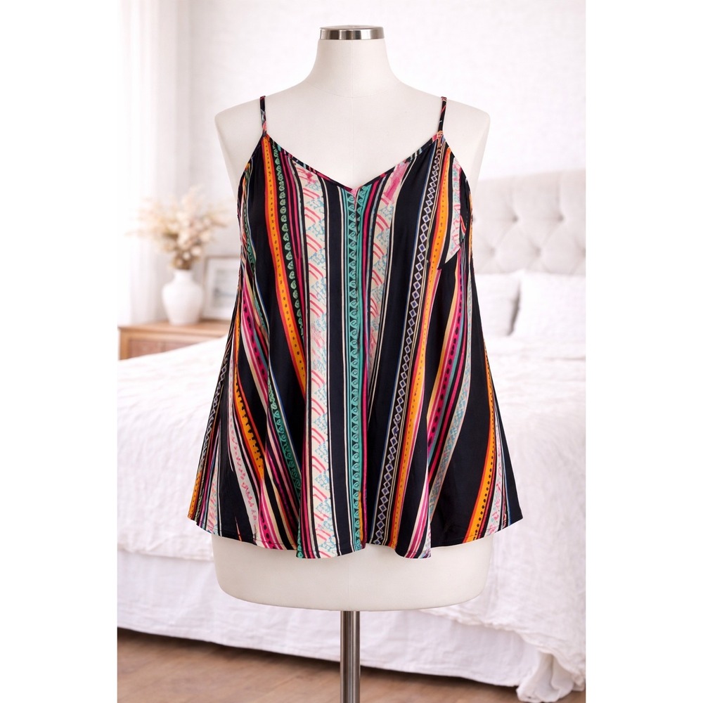 Tribal 90's Colorful Womens Tank Spaghetti‎ Strap Y2K Inspired 3XL Fits XL-2XL